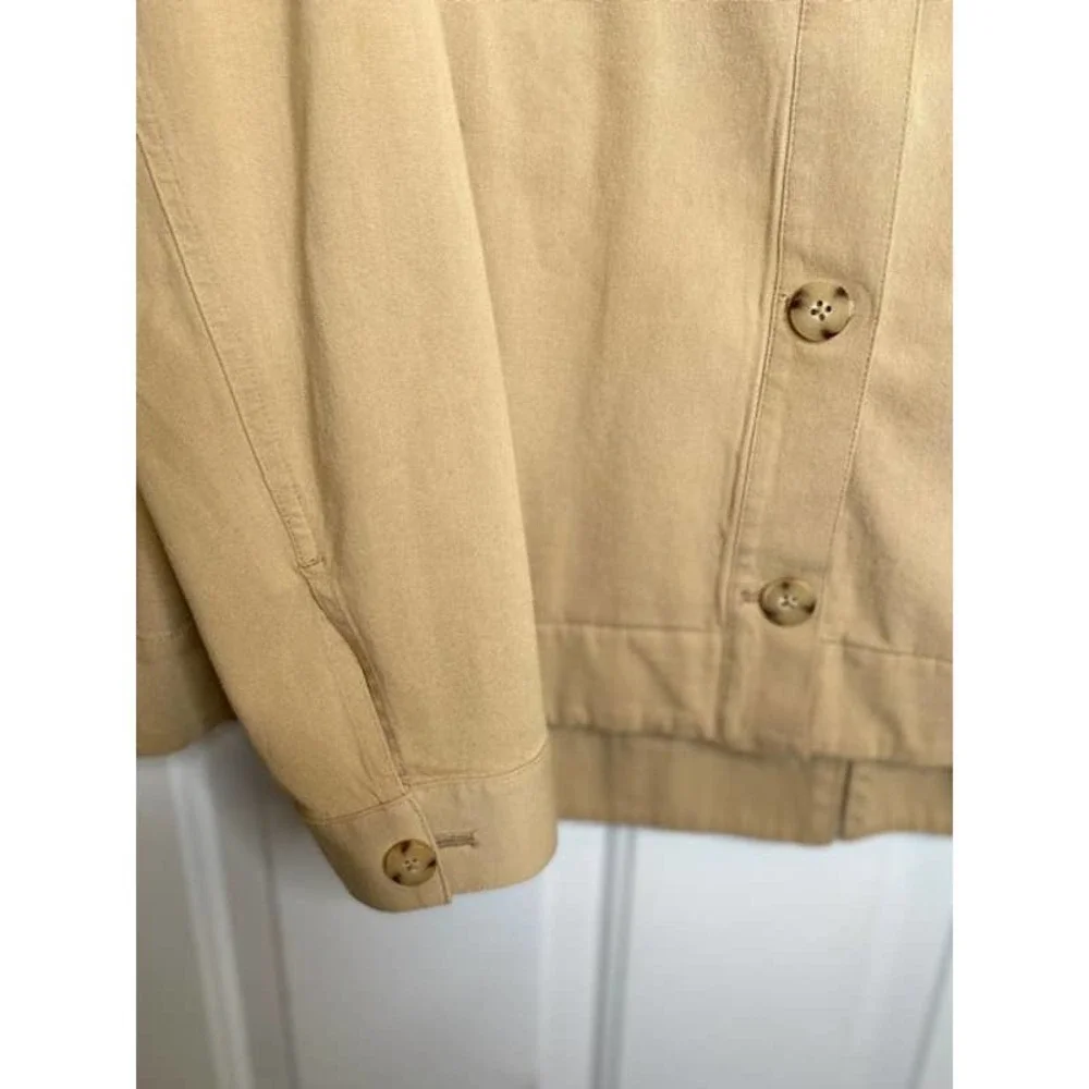 J. Jill Light Weight Jacket Sz Small Tan Rayon Cotton Spandex - Picture 4 of 6